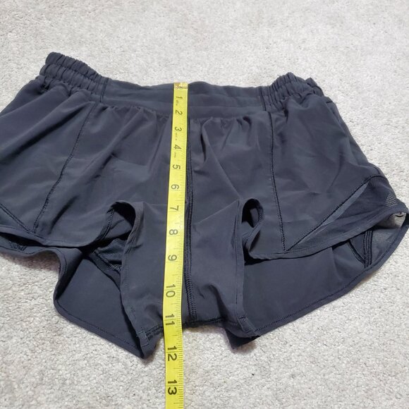 LULULEMON Hotty Hot Shorts 2 II Swift Mesh Lined Running Gym Black Womens 8 x 2" - Picture 14 of 16
